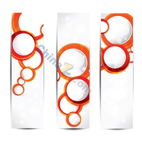 橙色圈圈主题横幅模板矢量